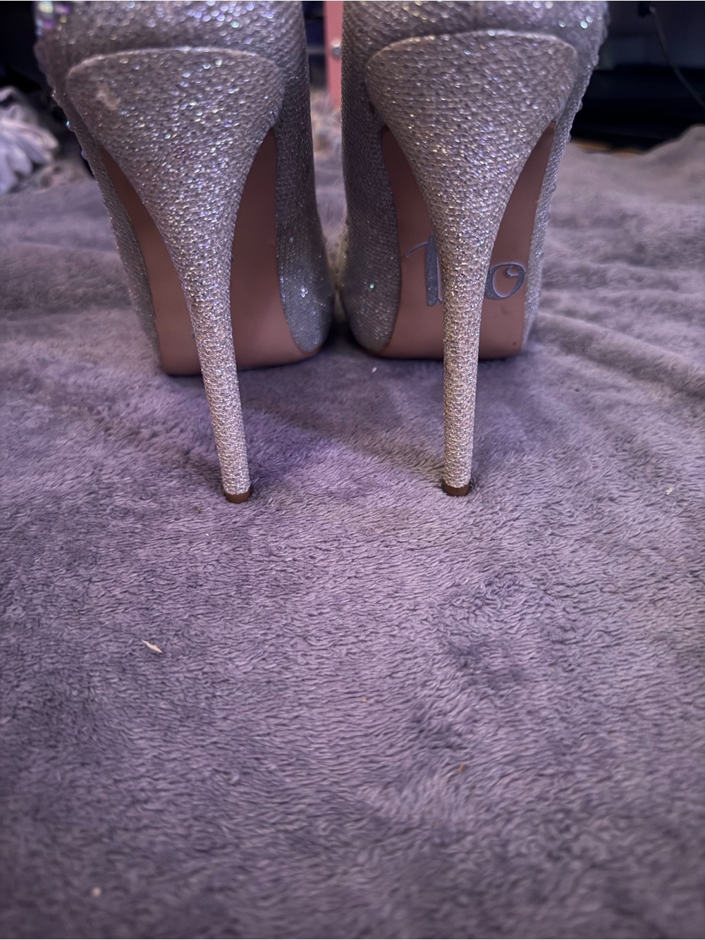 Othr Silver Glitter Stiletto Heels